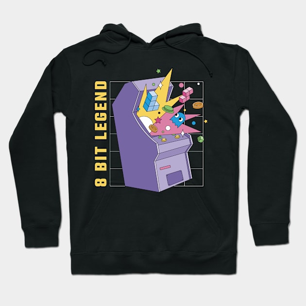 Retro Arcade - 8 Bit Hoodie by NeonOverdrive